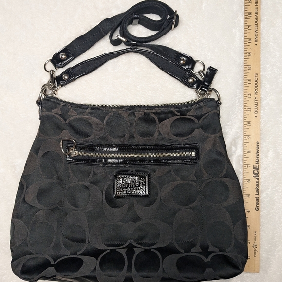 Coach Poppy black and brown women's shoulder bag with removable adjustable strap - Picture 13 of 13